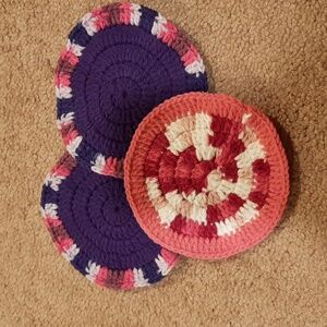 3 Purple and Pink Coasters